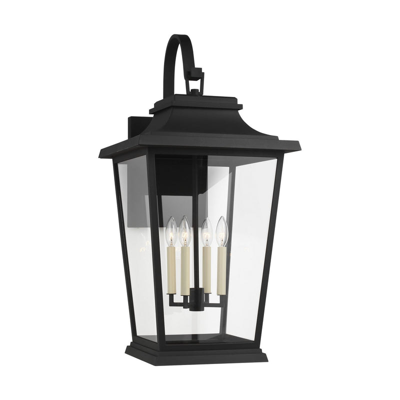 Warren Extra Large 4-Light Outdoor Wall Lantern in Textured Black