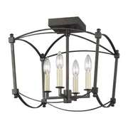Thayer 4-Light Semi-Flush Mount in Smith Steel