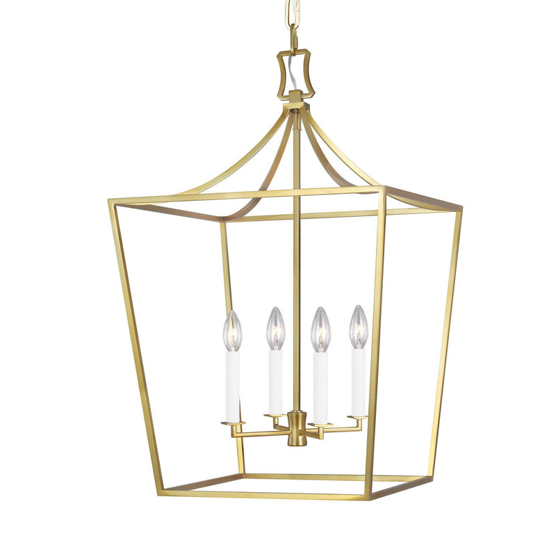 Southold Medium 4-Light Chandelier in Burnished Brass