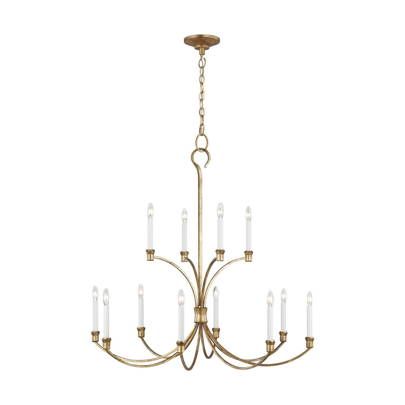 Westerly Large 12-Light Chandelier in Antique Gild