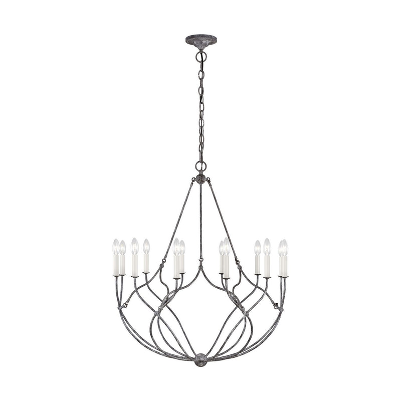 Richmond Medium 12-Light Chandelier in Weathered Galvanized