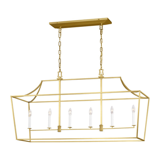 Southold 6-Light Linear Pendant in Burnished Brass