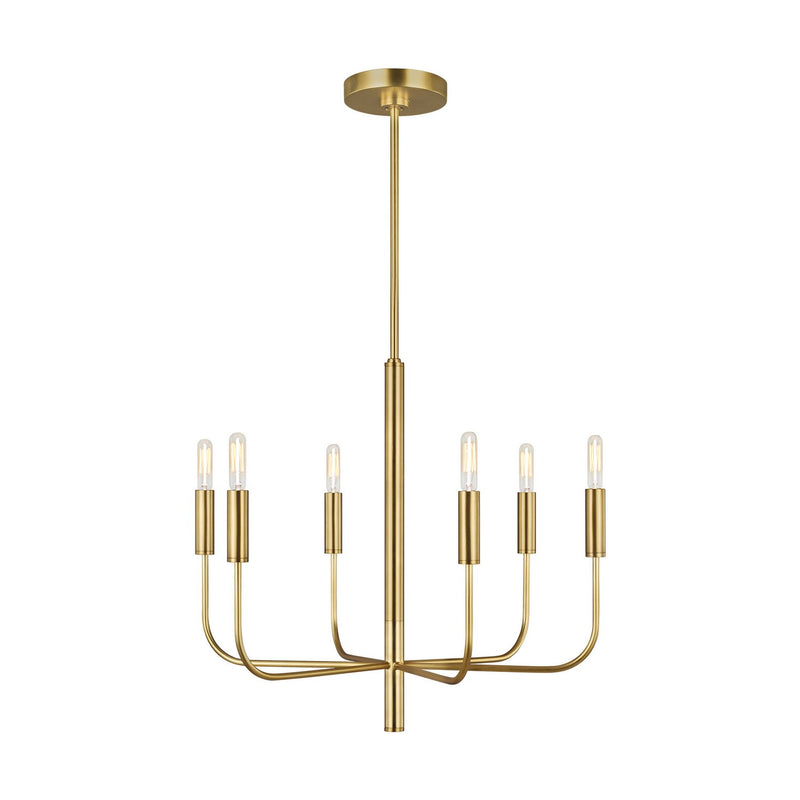 Brianna 6-Light Small Chandelier in Burnished Brass