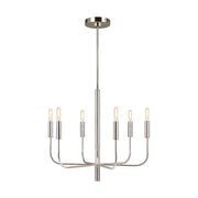 Brianna 6-Light Small Chandelier in Polished Nickel