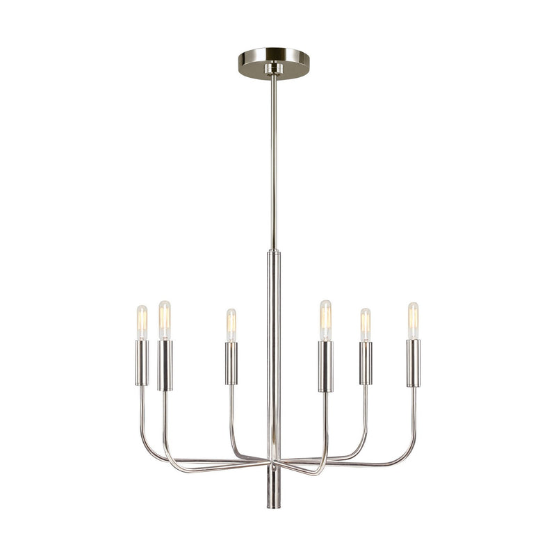 Brianna 6-Light Small Chandelier in Polished Nickel