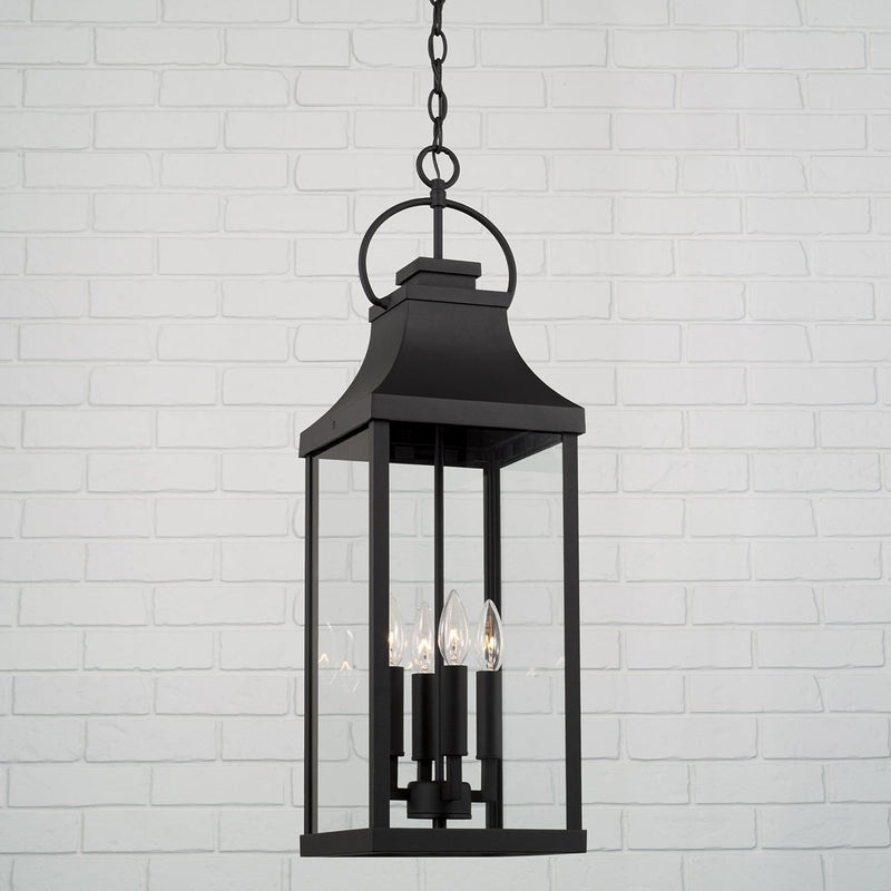 Bradford 4-Light Outdoor Lantern Pendant in Black