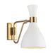 Joan 1-Light Swing Arm Sconce in Matte White/Burnished Brass - Lamps Expo
