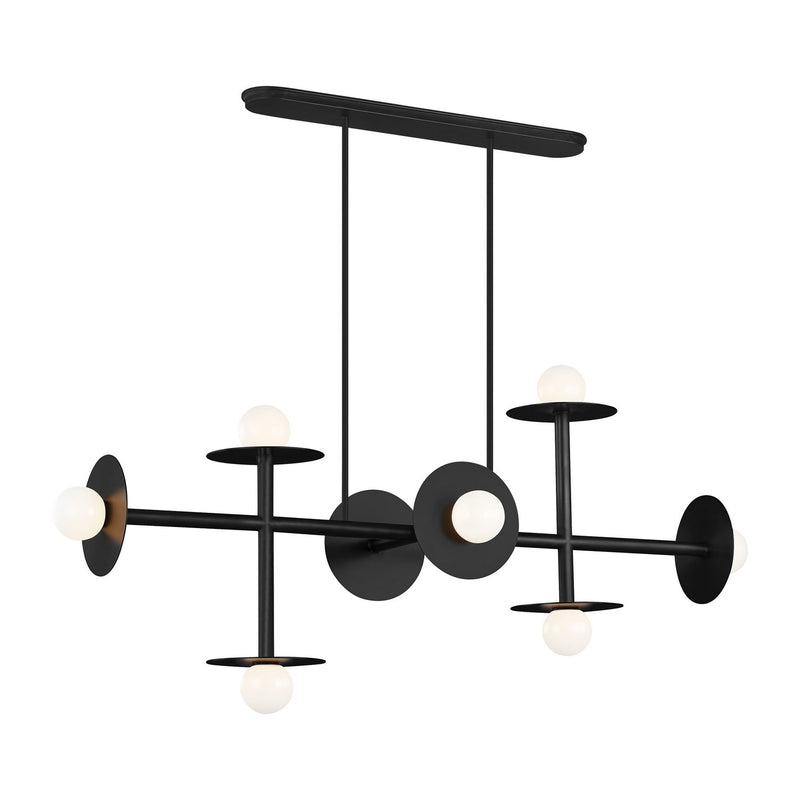 Nodes 8-Light Large Linear Pendant in Midnight Black