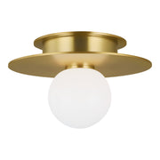 Nodes Small Flush Mount in Burnished Brass