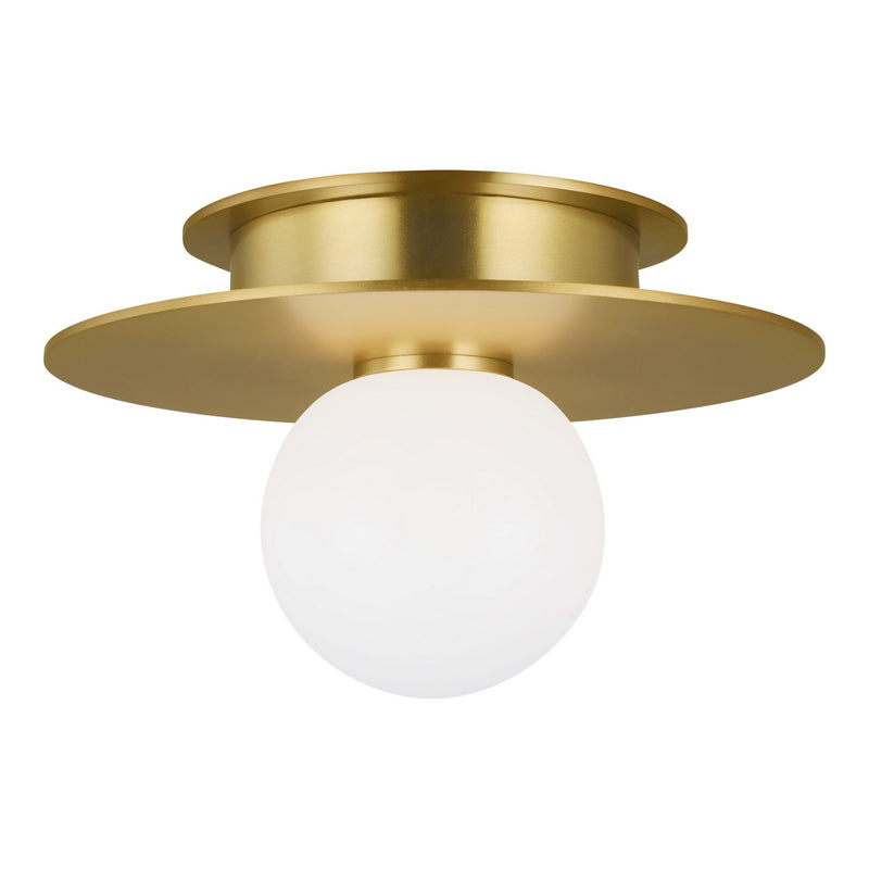 Nodes Small Flush Mount in Burnished Brass
