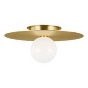 Nodes Large Flush Mount in Burnished Brass