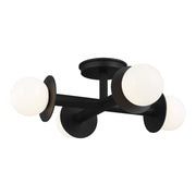 Nodes 4-Light Semi-Flush Mount in Midnight Black