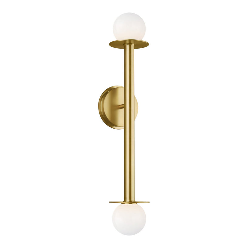 Nodes 2-Light Wall Sconce in Burnished Brass