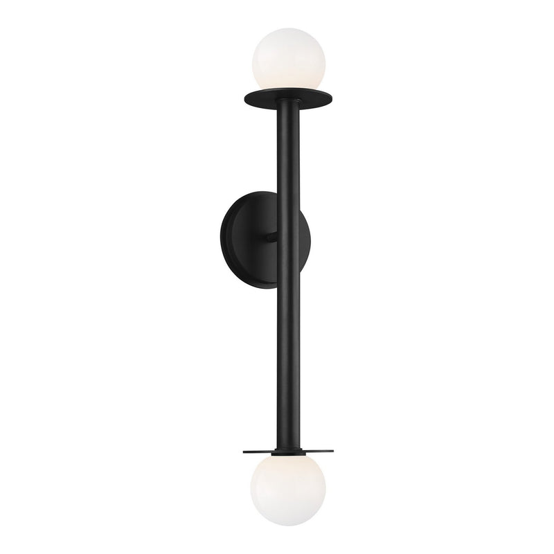 Nodes 2-Light Wall Sconce in Midnight Black