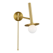 Nodes Swing Arm Wall Lamp in Burnished Brass