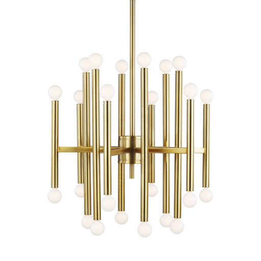 Beckham Modern 24-Light Medium Chandelier in Burnished Brass