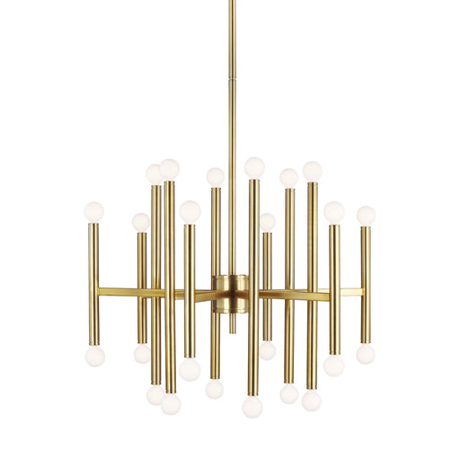 Beckham Modern 24-Light Large Chandelier in Burnished Brass