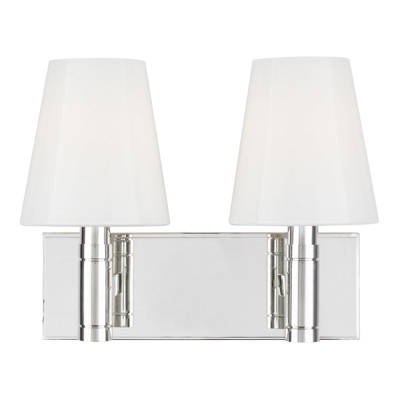 Beckham Classic 2-Light Bath Vanity Light in Polished Nickel