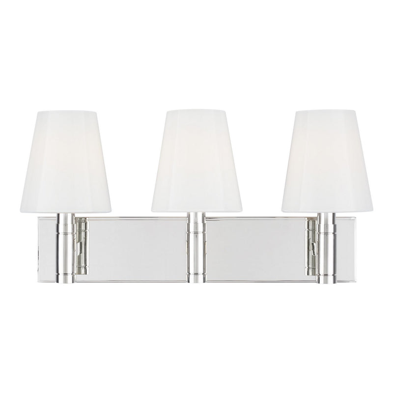 Beckham Classic 3-Light Bath Vanity Light in Polished Nickel