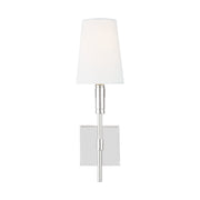 Beckham Classic Linen Shade Bath Sconce in Polished Nickel