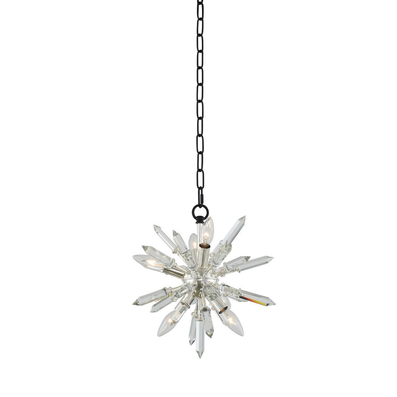 Angelo Small 6-Light Chandelier in Matte Black and Polished Silver