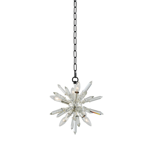 Angelo Small 6-Light Chandelier in Matte Black and Polished Silver