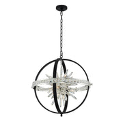 Angelo 10-Light Chandelier in Matte Black and Polished Silver