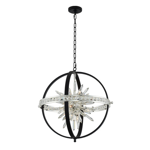 Angelo 10-Light Chandelier in Matte Black and Polished Silver