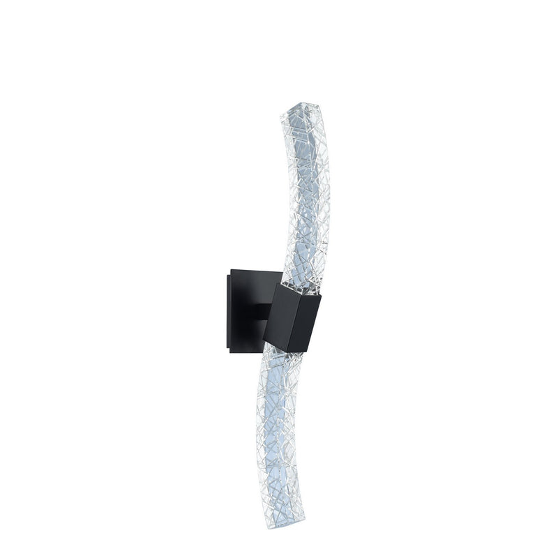 Athena LED Wall Sconce in Matte Black and Polished Nickel