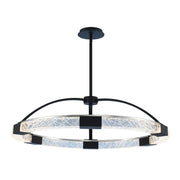 Athena LED Chandelier in Matte Black and Polished Nickel