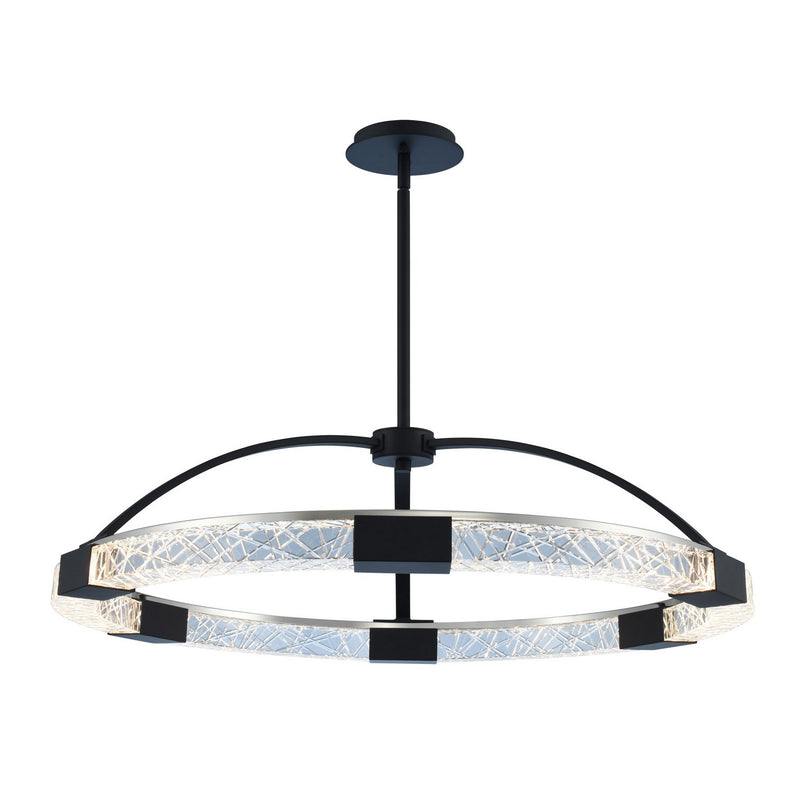 Athena LED Chandelier in Matte Black and Polished Nickel