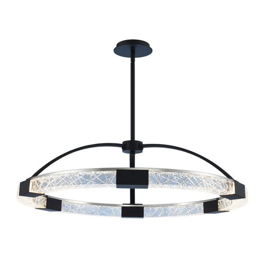 Athena LED Chandelier in Matte Black and Polished Nickel