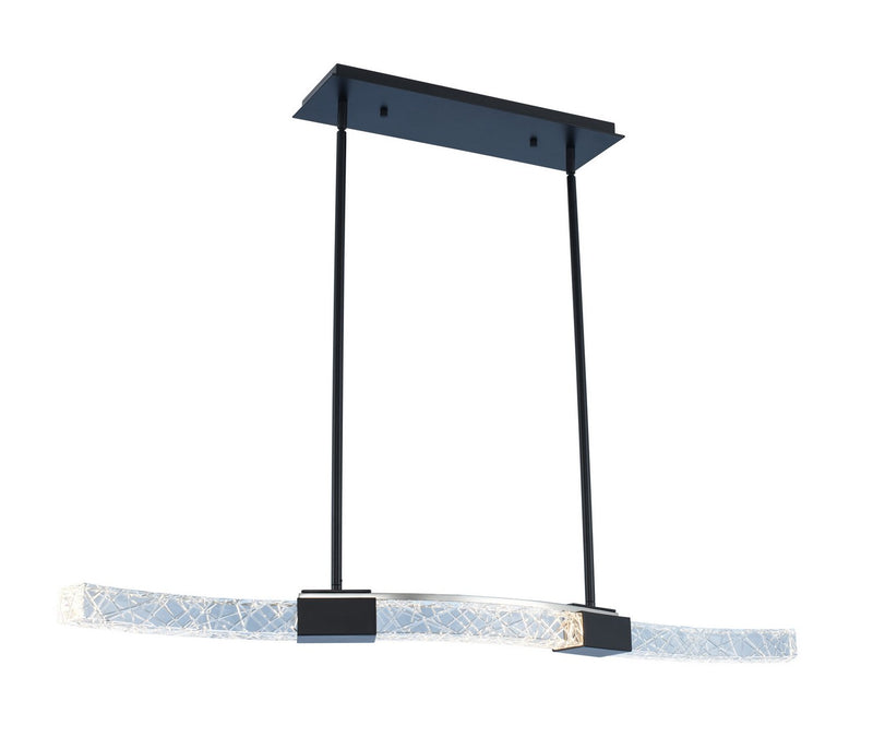 Athena LED Linear Pendant in Matte Black and Polished Nickel