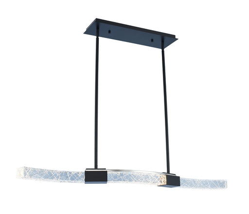 Athena LED Linear Pendant in Matte Black and Polished Nickel