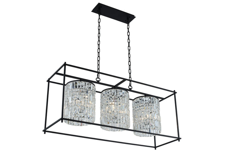 Joni 9-Light Linear Chandelier in Matte Black