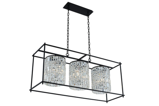 Joni 9-Light Linear Chandelier in Matte Black