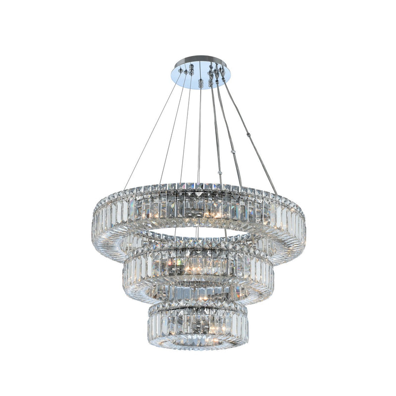 Rondelle 18-Light Pendant in Polished Chrome