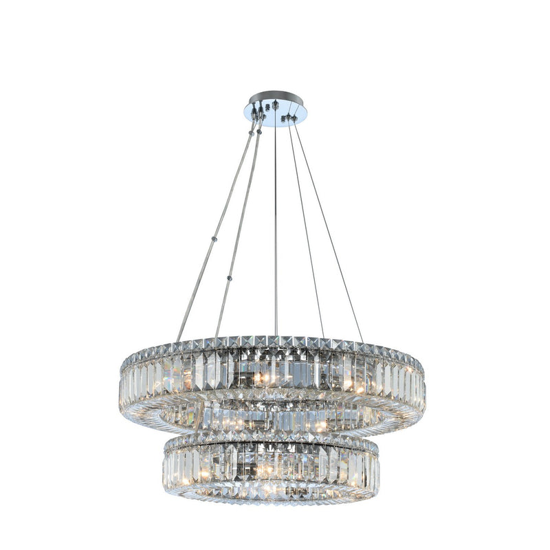 Rondelle 15-Light Pendant in Polished Chrome