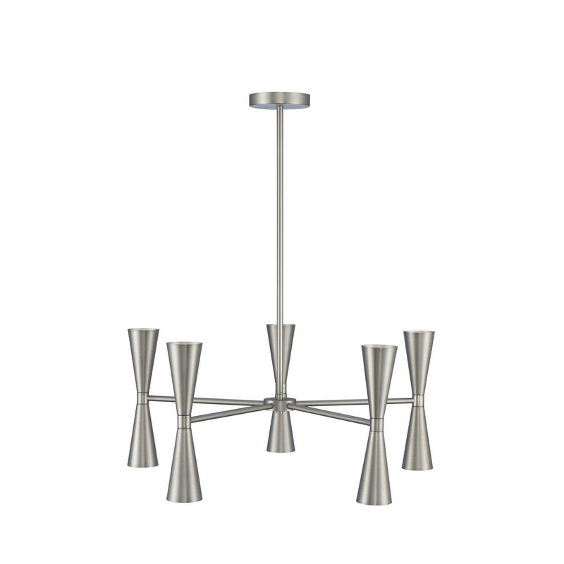 Milo 10-Light LED Chandelier in Satin Nickel