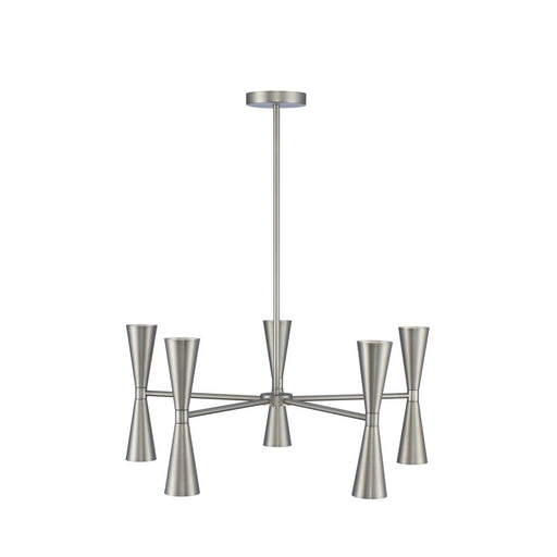 Milo 10-Light LED Chandelier in Satin Nickel