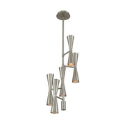 Milo 10-Light LED Foyer Chandelier in Satin Nickel