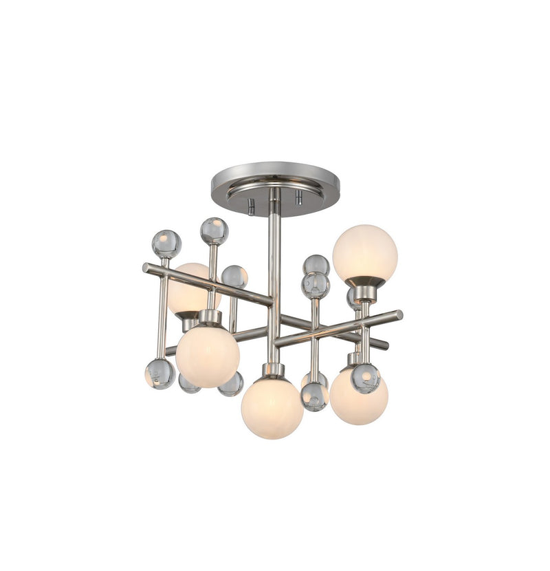 Mercer 5-Light Semi-Flush Mount in Polished Nickel