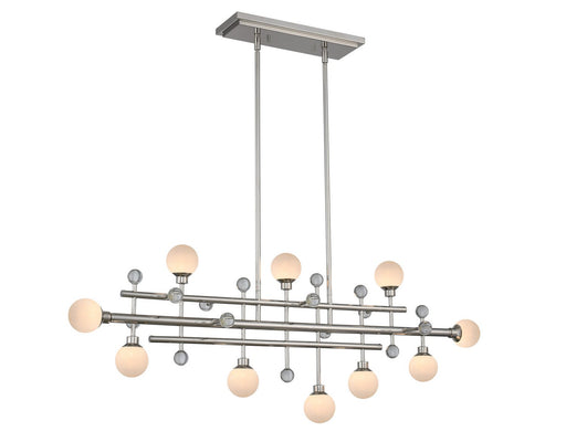 Mercer 10-Light Linear Chandelier in Polished Nickel