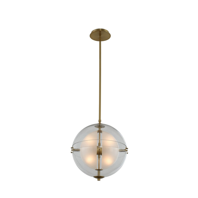 Sussex 14" LED Pendant in Winter Brass