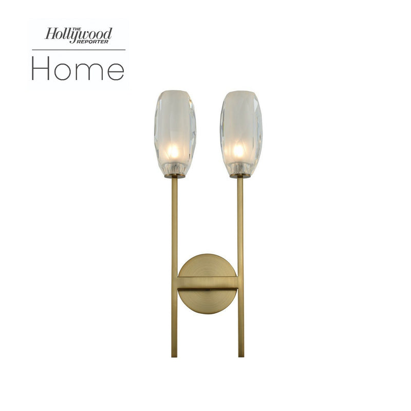 June 2-Light LED Wall Sconce in Winter Brass