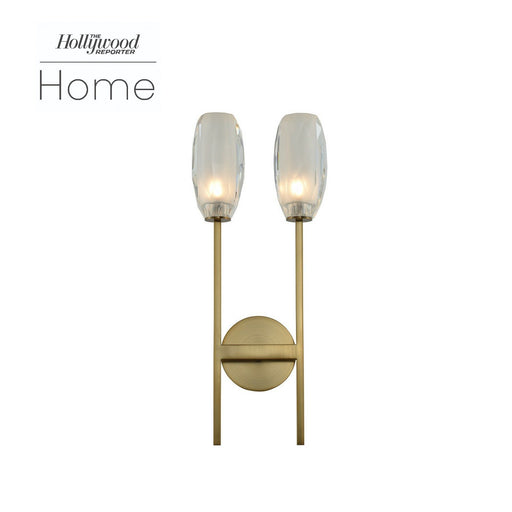 June 2-Light LED Wall Sconce in Winter Brass