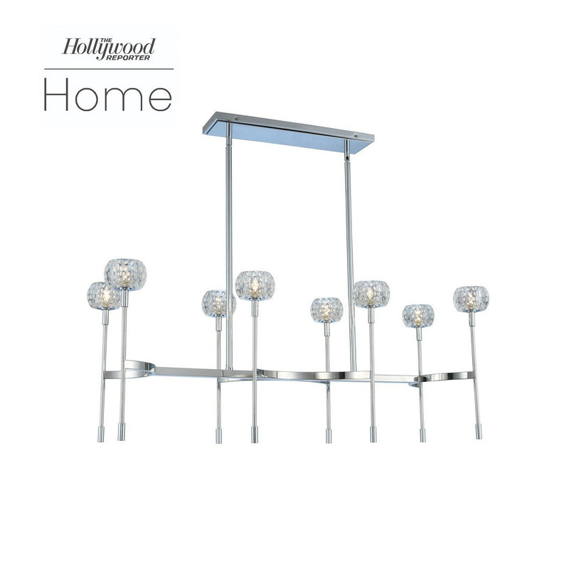 Mae 8-Light Linear Chandelier in Chrome