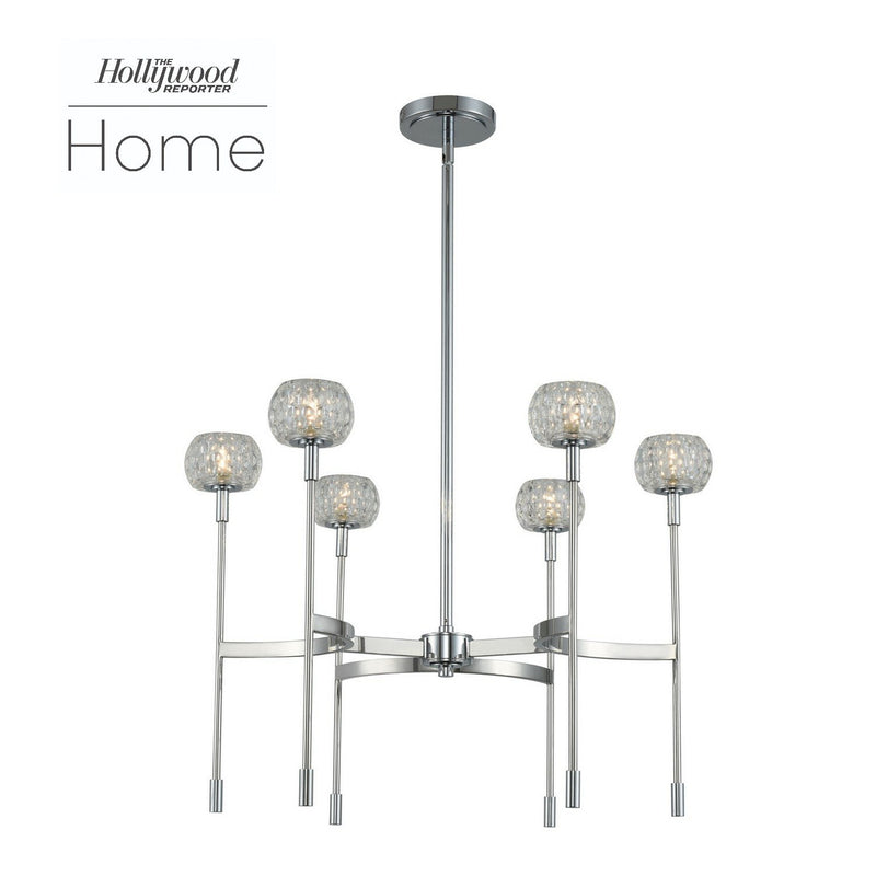 Mae 6-Light Chandelier in Chrome