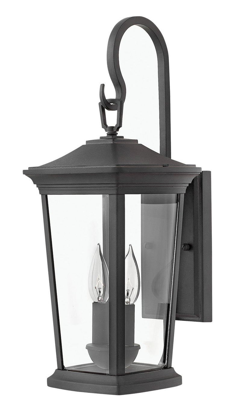 Bromley Medium 2-Light Outdoor Wall Lantern in Museum Black