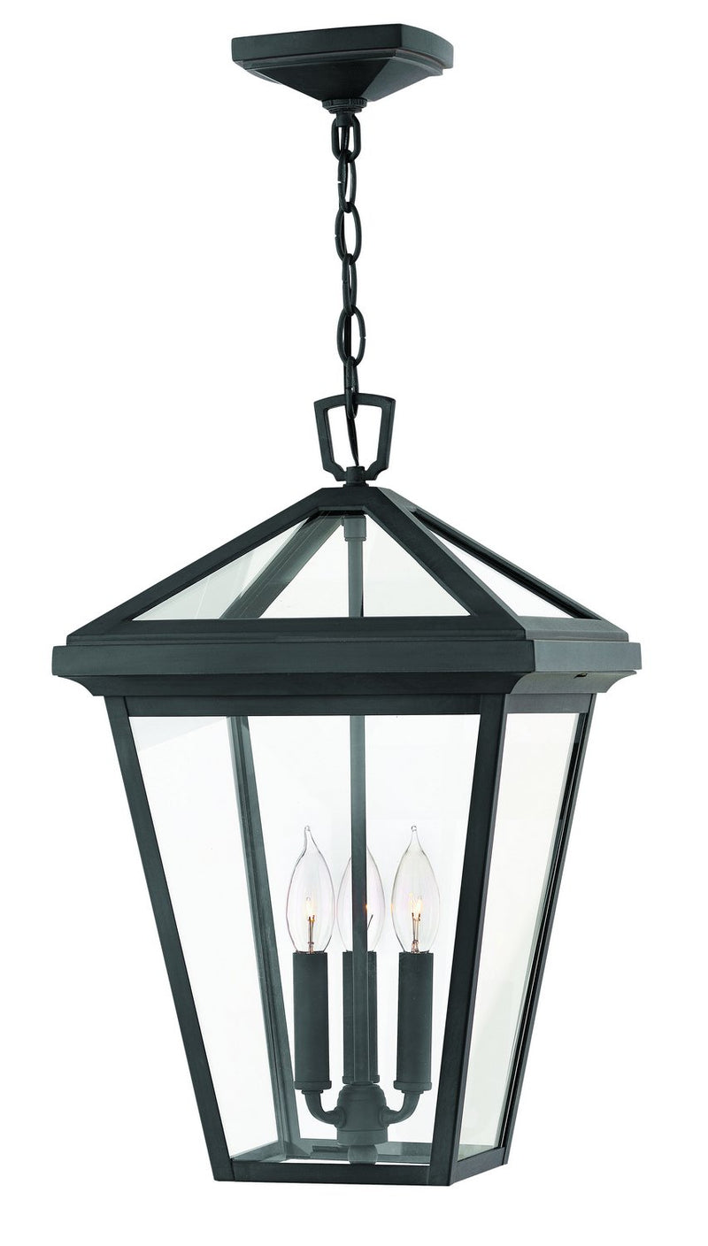 Alford Place 3-Light Outdoor Hanging Lantern in Museum Black